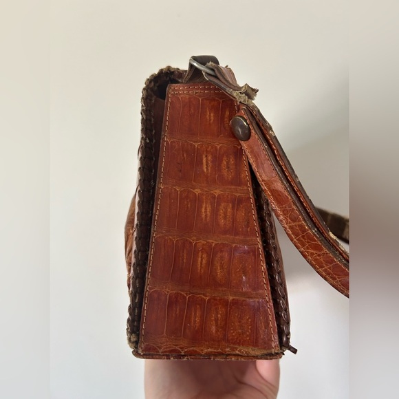 Vintage Mid-Century Alligator Genuine Gator Leather Purse Bag Taxidermy - Picture 11 of 16